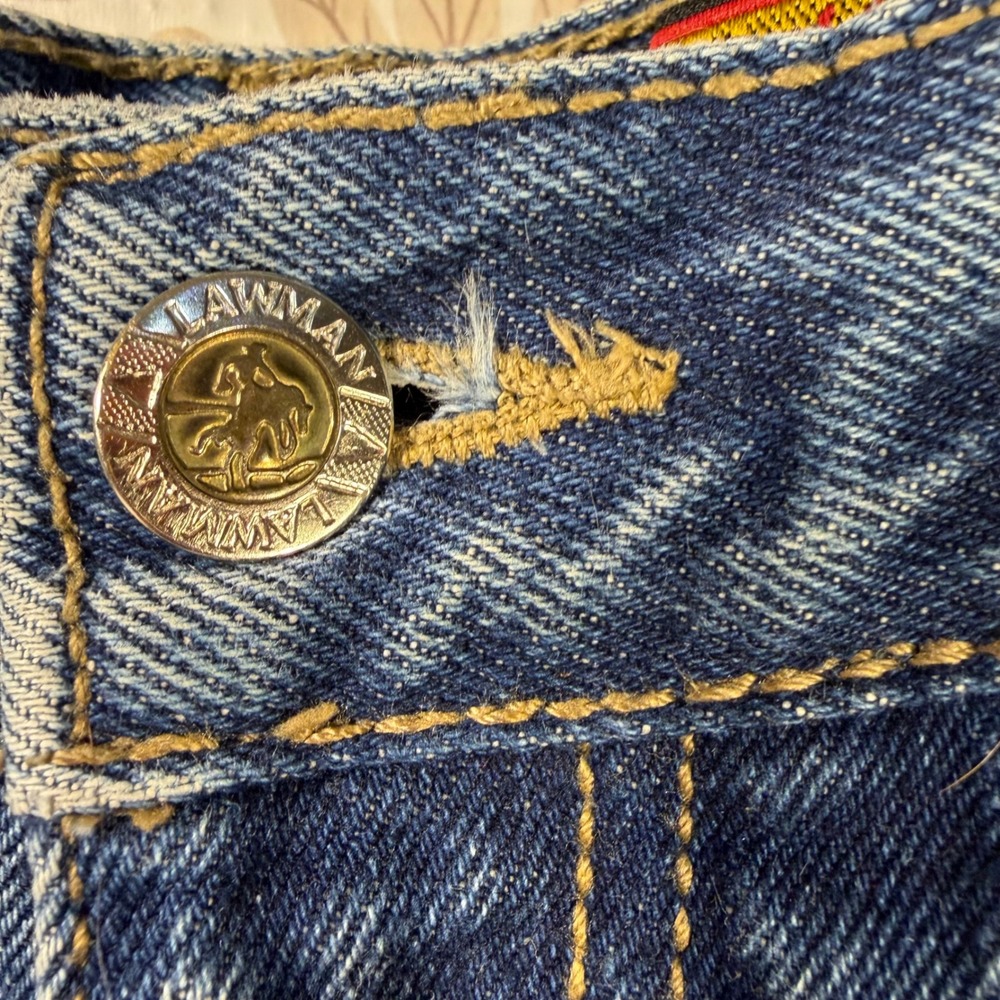 Vintage Lawman Western Jeans Bareback High Rise Straight Leg‎ Denim 28x34.5 - Picture 5 of 12